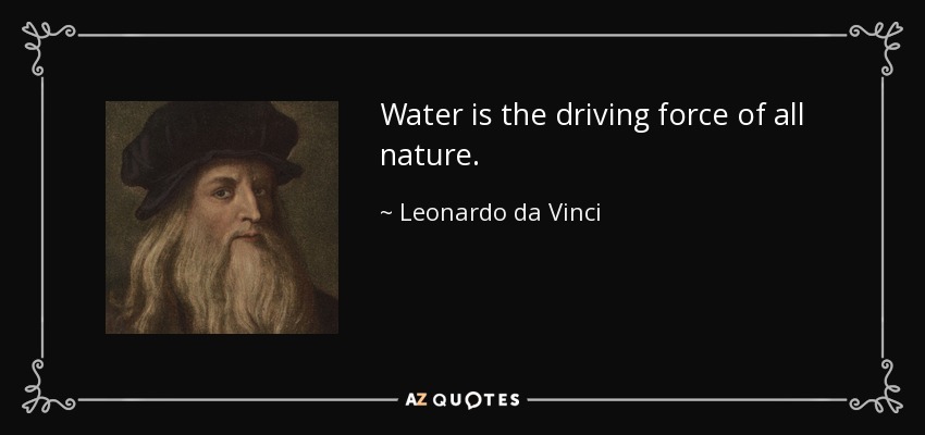 Water is the driving force of all nature. - Leonardo da Vinci